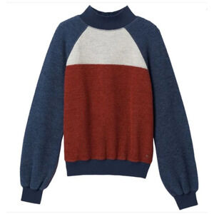 Prana Flint Brook Fleecy Fabric Pullover Nautical Color Block Women's XL‎